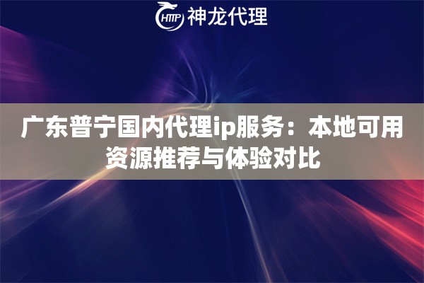 广东普宁国内代理ip服务：本地可用资源推荐与体验对比