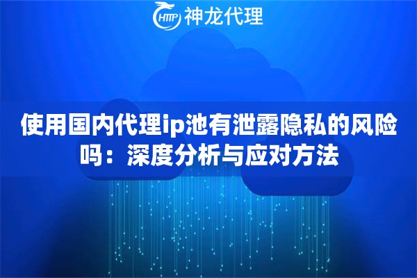 使用国内代理ip池有泄露隐私的风险吗：深度分析与应对方法