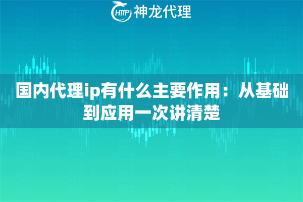 国内代理ip有什么主要作用：从基础到应用一次讲清楚