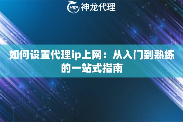如何设置代理ip上网:从入门到熟练的一站式指南 如何设置代理ip上网:从入门到熟练的一站式指南