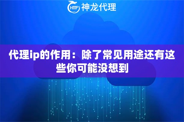 代理ip的作用：除了常见用途还有这些你可能没想到