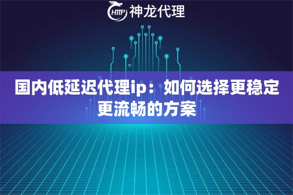 国内低延迟代理ip：如何选择更稳定更流畅的方案