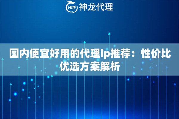 国内便宜好用的代理ip推荐：性价比优选方案解析