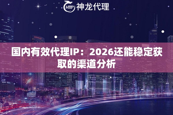 国内有效代理IP：2026还能稳定获取的渠道分析