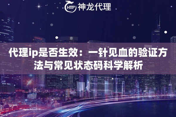 代理ip是否生效：一针见血的验证方法与常见状态码科学解析