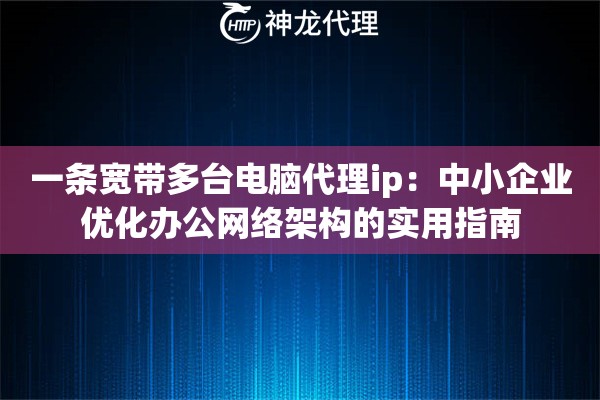 一条宽带多台电脑代理ip：中小企业优化办公网络架构的实用指南