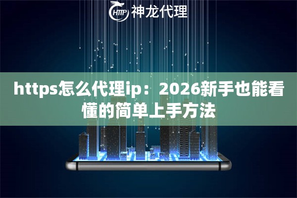https怎么代理ip：2026新手也能看懂的简单上手方法