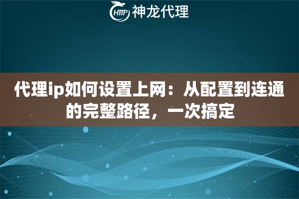代理ip如何设置上网：从配置到连通的完整路径，一次搞定