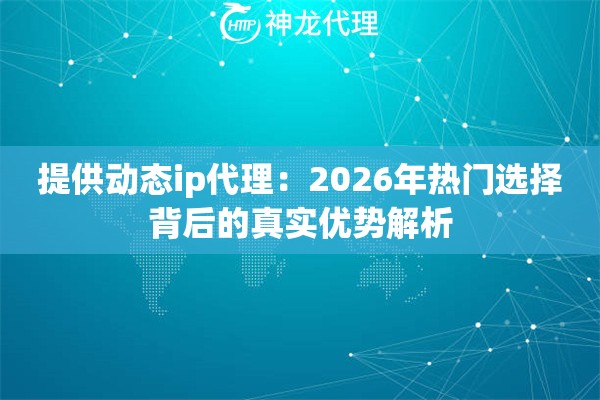 提供动态ip代理：2026年热门选择背后的真实优势解析