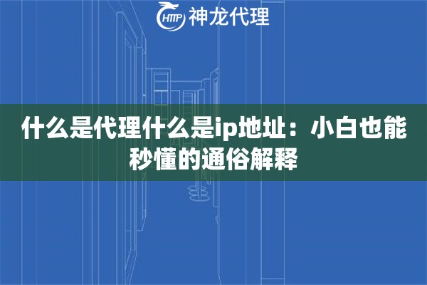 什么是代理什么是ip地址：小白也能秒懂的通俗解释