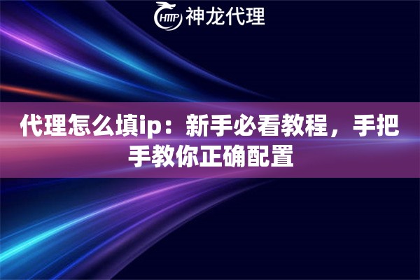 代理怎么填ip：新手必看教程，手把手教你正确配置
