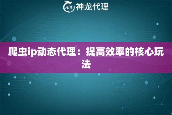 爬虫ip动态代理：提高效率的核心玩法