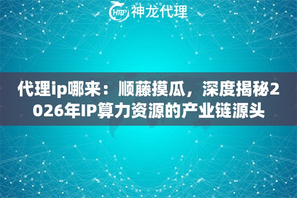 代理ip哪来：顺藤摸瓜，深度揭秘2026年IP算力资源的产业链源头