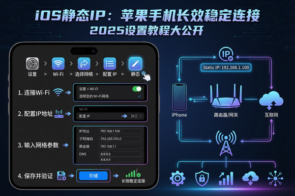 ios静态ip：苹果手机长效稳定连接，2025设置教程大公开