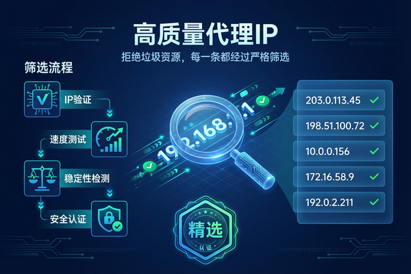 高质量代理IP：拒绝垃圾资源，每一条都经过严格筛选