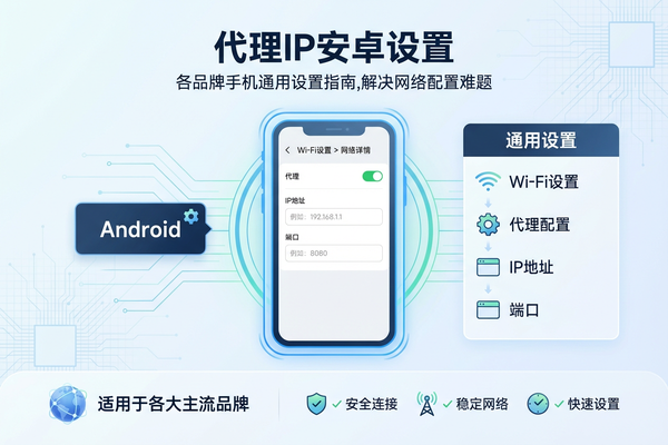 代理IP安卓：各品牌手机通用设置指南，解决网络配置难题