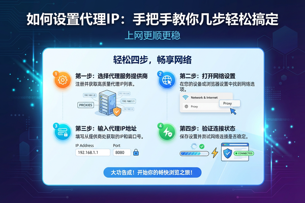 如何设置代理ip：手把手教你几步轻松搞定，上网更顺更稳
