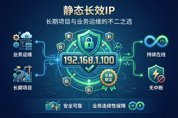 静态长效ip:长期项目与业务运维的不二之选 静态长效ip:长期项目与业务运维的不二之选