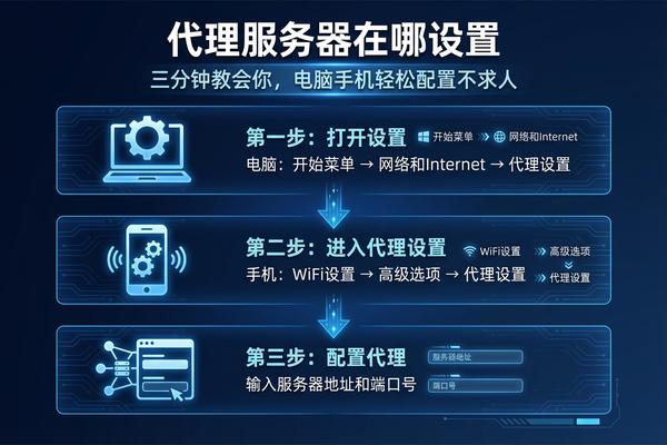 代理服务器在哪设置:三分钟教会你,电脑手机轻松配置不求人 代理服务器在哪设置:三分钟教会你,电脑手机轻松配置不求人