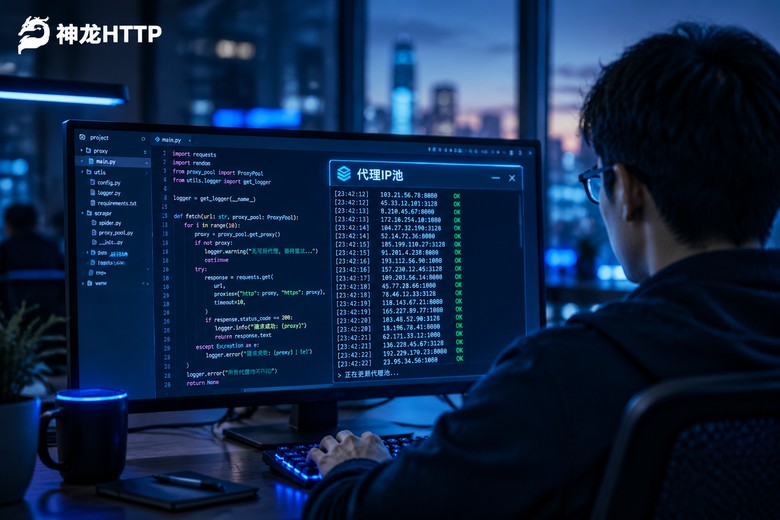 python怎么使用代理ip池？示例代码直接抄，新手也能一次跑通