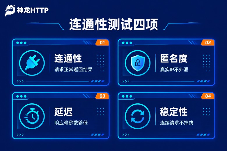 SOCKS5代理连通性测试四项核心指标